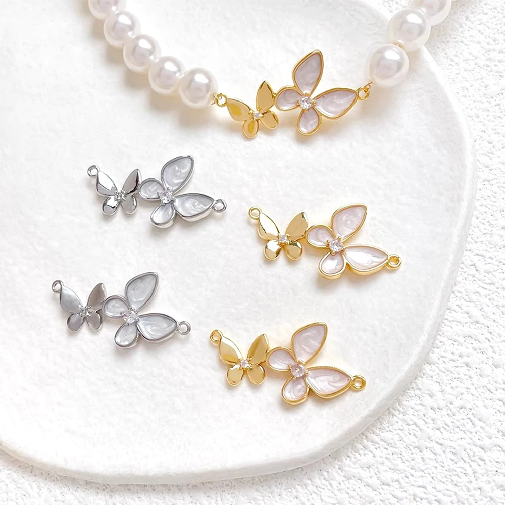 2 Pieces Copper Plated Real Gold Inlaid Zircon Double Hanging Butterfly Pendant DIY Makes Fashionable Jewelry Accessories
2 Pieces Copper Plated Real Gold Inlaid Zircon Double Hanging Butterfly Pendant DIY Makes Fashionable Jewelry Accessories