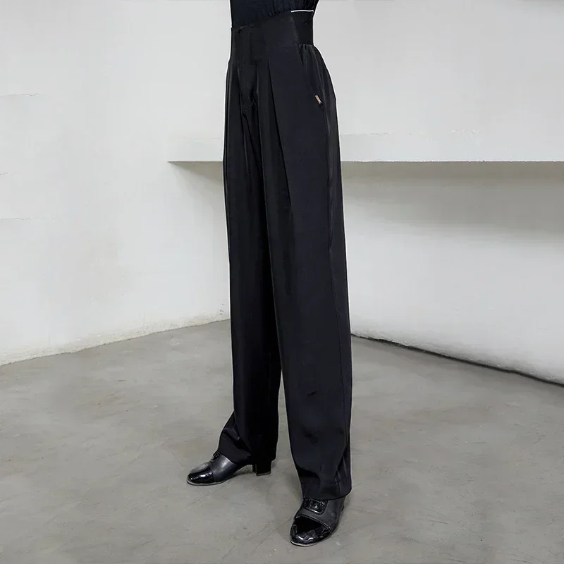 Adult Cha Cha Ballroom Dance Competition Clothes Latin Dance Pants Men Stretch High Waist Loose Balck Latin Trousers
Adult Cha Cha Ballroom Dance Competition Clothes Latin Dance Pants Men Stretch High Waist Loose Balck Latin Trousers