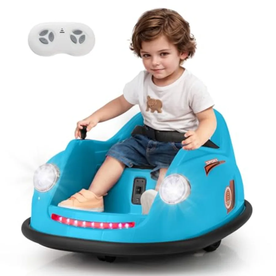 Toddler bumper car for indoor/outdoor use, ABS plastic body, red color, 360-degree spin, LED lights, music, remote control, 12V
Toddler bumper car for indoor/outdoor use, ABS plastic body, red color, 360-degree spin, LED lights, music, remote control, 12V