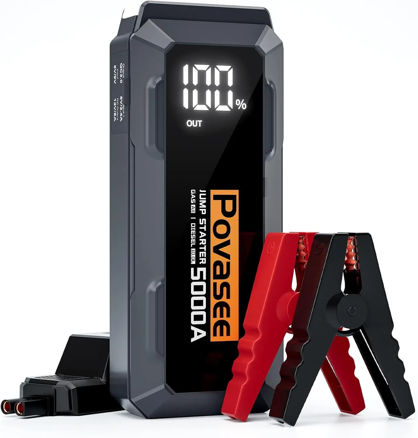 5000A Car Jump Starter, 12V Portable Battery Jumper for Gas/Diesel Engines with LCD Display, Power Bank & LED Light
5000A Car Jump Starter, 12V Portable Battery Jumper for Gas/Diesel Engines with LCD Display, Power Bank & LED Light