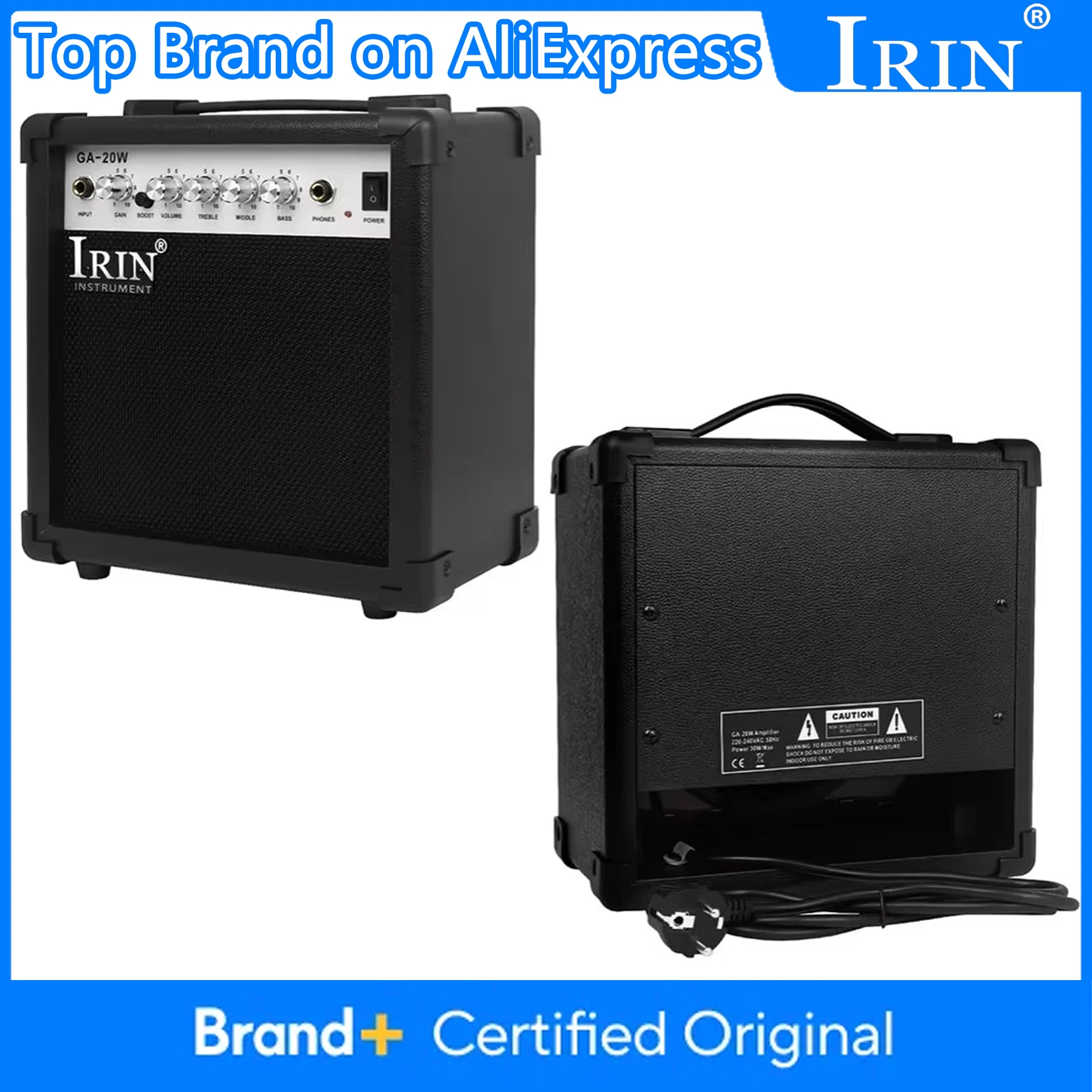 IRIN 20W Guitar Amplifier 5 Tuning Amplifier for Electric Guitar Bass AMP Speaker 3 Band EQ Control Guitar Musical Parts
IRIN 20W Guitar Amplifier 5 Tuning Amplifier for Electric Guitar Bass AMP Speaker 3 Band EQ Control Guitar Musical Parts