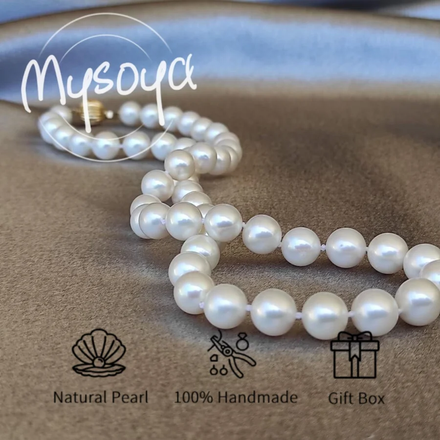 MYSOYA 9-11mm Large Natural White Freshwater Pearl Necklace For Women And Men Gift Box Birthday Wedding Anniversary Jewelry Gift
MYSOYA 9-11mm Large Natural White Freshwater Pearl Necklace For Women And Men Gift Box Birthday Wedding Anniversary Jewelry Gift