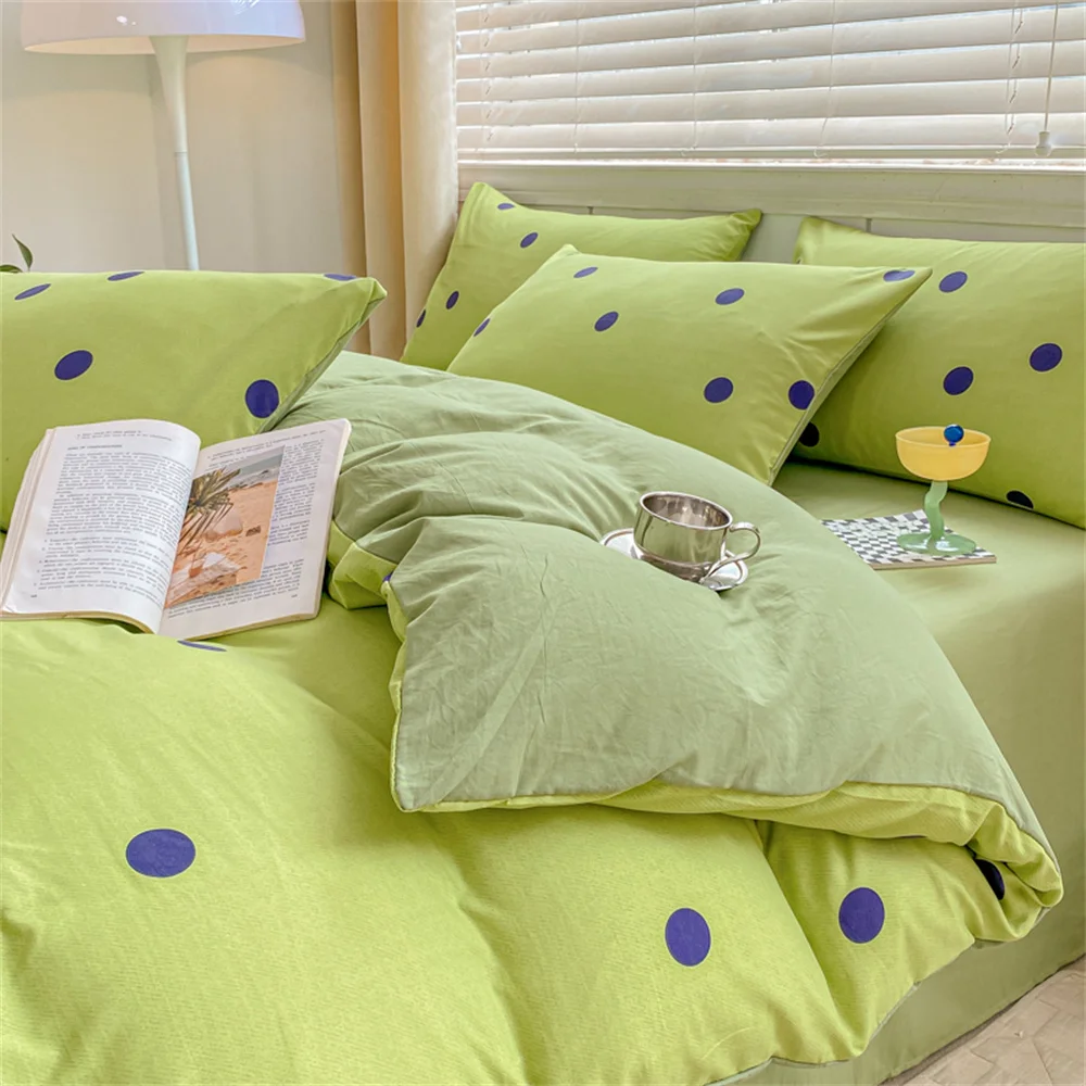 Wash Pad Fresh Green Polka Dots Bedding Set Soft Duvet Cover for Kids and Adults Pillowcase Home Textiles Four-Piece Bedding Set
Wash Pad Fresh Green Polka Dots Bedding Set Soft Duvet Cover for Kids and Adults Pillowcase Home Textiles Four-Piece Bedding Set