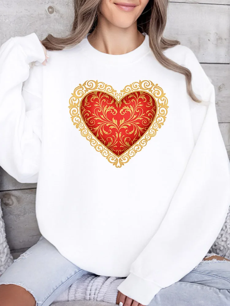 Женская толстовка с круглым вырезом Red Heart, повседневный пуловер с длинными рукавами, свободный крой, для ежедневной носки
Женская толстовка с круглым вырезом Red Heart, повседневный пуловер с длинными рукавами, свободный крой, для ежедневной носки