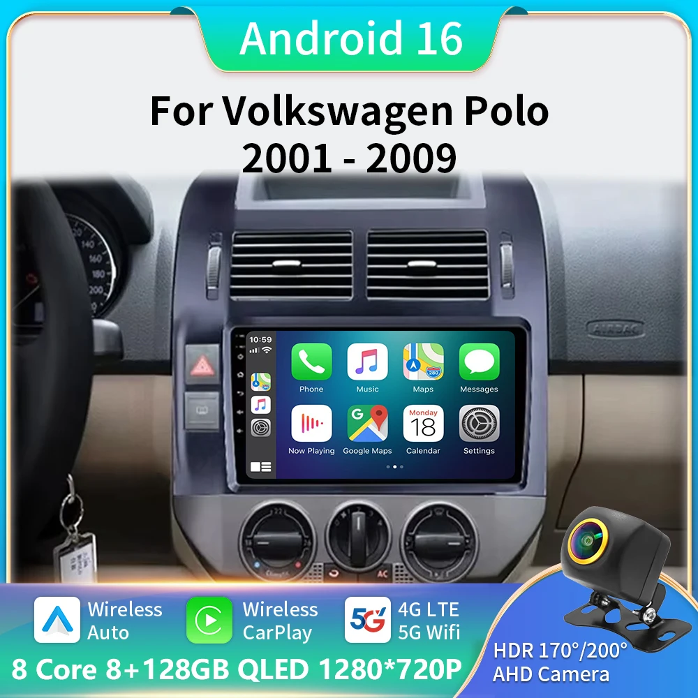 Автомагнитола 2DIN Android13, мультимедийный плеер для Volkswagen Polo Mk4 IV 2001-2009, Автомагнитола для Carplay, стерео-навигация, GPS, DVD, головное устройство 
Автомагнитола 2DIN Android13, мультимедийный плеер для Volkswagen Polo Mk4 IV 2001-2009, Автомагнитола для Carplay, стерео-навигация, GPS, DVD, головное устройство