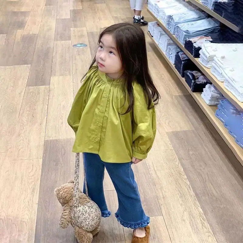 Spring and Autumn Girls' Set Fashion Children's Simple Loose Bubble Sleeve Shirt+Jeans 2-piece Set
Spring and Autumn Girls' Set Fashion Children's Simple Loose Bubble Sleeve Shirt+Jeans 2-piece Set