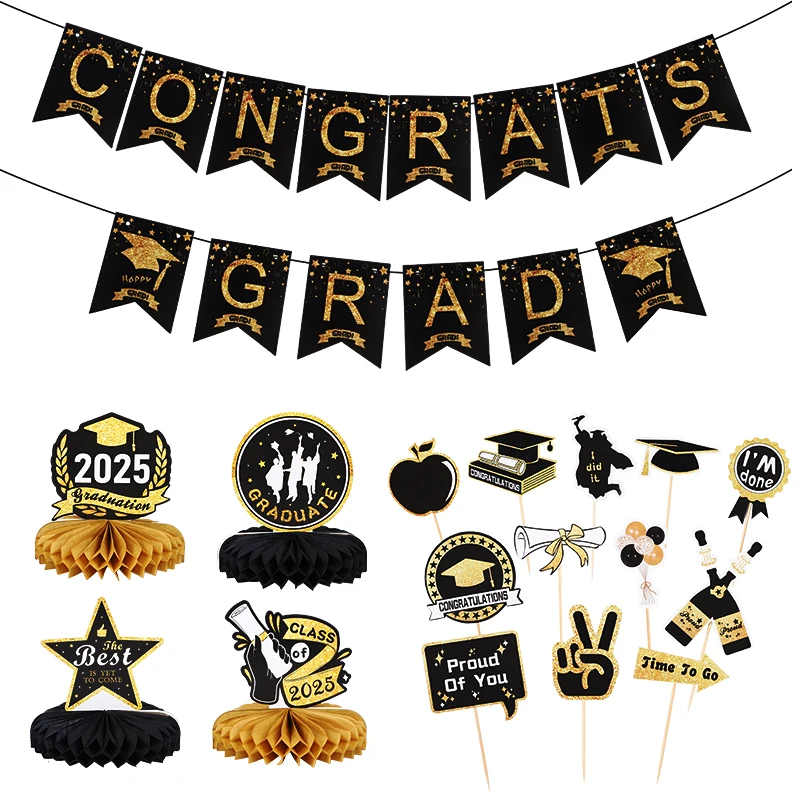 Graduation Party Decorations Kit Hanging Banner Spiral Ornaments Cake Topper Table Centerpiece For School Graduates Supplies
Graduation Party Decorations Kit Hanging Banner Spiral Ornaments Cake Topper Table Centerpiece For School Graduates Supplies