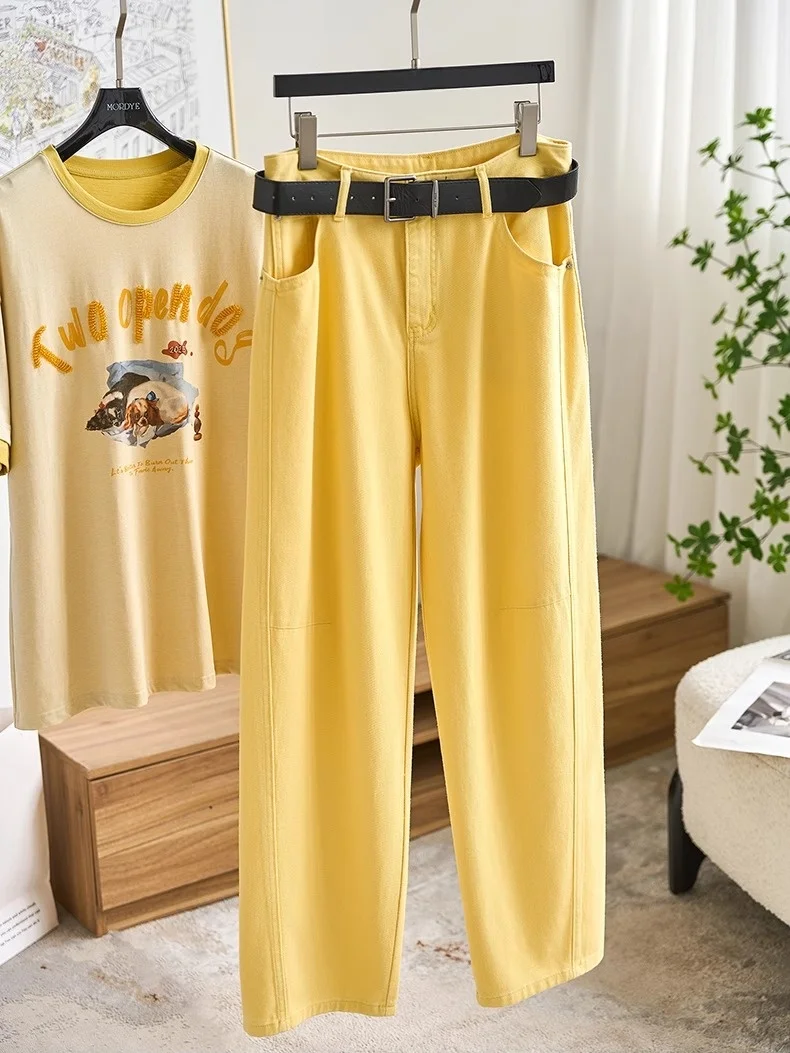 Faionable High Waist Wide Leg Jeans Women's Quali Yellow Denim Pants Summer Casual Sle Zipper Closure Loose Fit Trousers
Faionable High Waist Wide Leg Jeans Women's Quali Yellow Denim Pants Summer Casual Sle Zipper Closure Loose Fit Trousers
