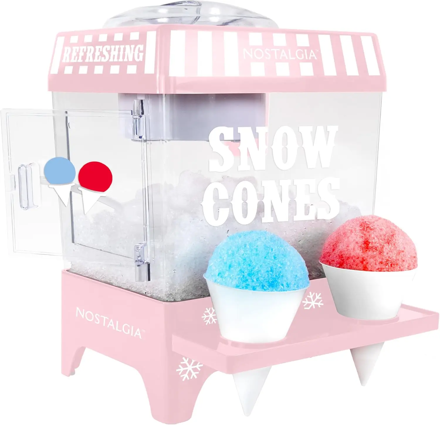 Snow Cone Shaved Ice Machine - Retro Table-Top Slushie Machine Makes 20 Icy Treats - Includes 2 Reusable Plastic Cups &
Snow Cone Shaved Ice Machine - Retro Table-Top Slushie Machine Makes 20 Icy Treats - Includes 2 Reusable Plastic Cups &