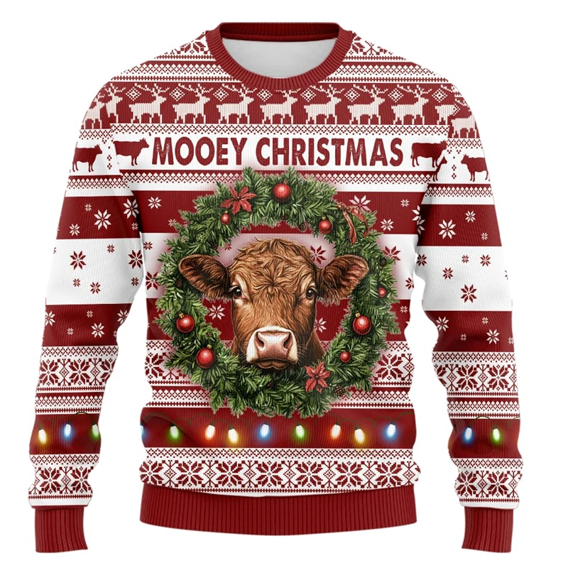 Ornament Wreath Cow Graphic Sweatshirts Cute Animal Cows Ugly Christmas Sweater For Women Clothes Casual Man Pullovers Sweaters
Ornament Wreath Cow Graphic Sweatshirts Cute Animal Cows Ugly Christmas Sweater For Women Clothes Casual Man Pullovers Sweaters