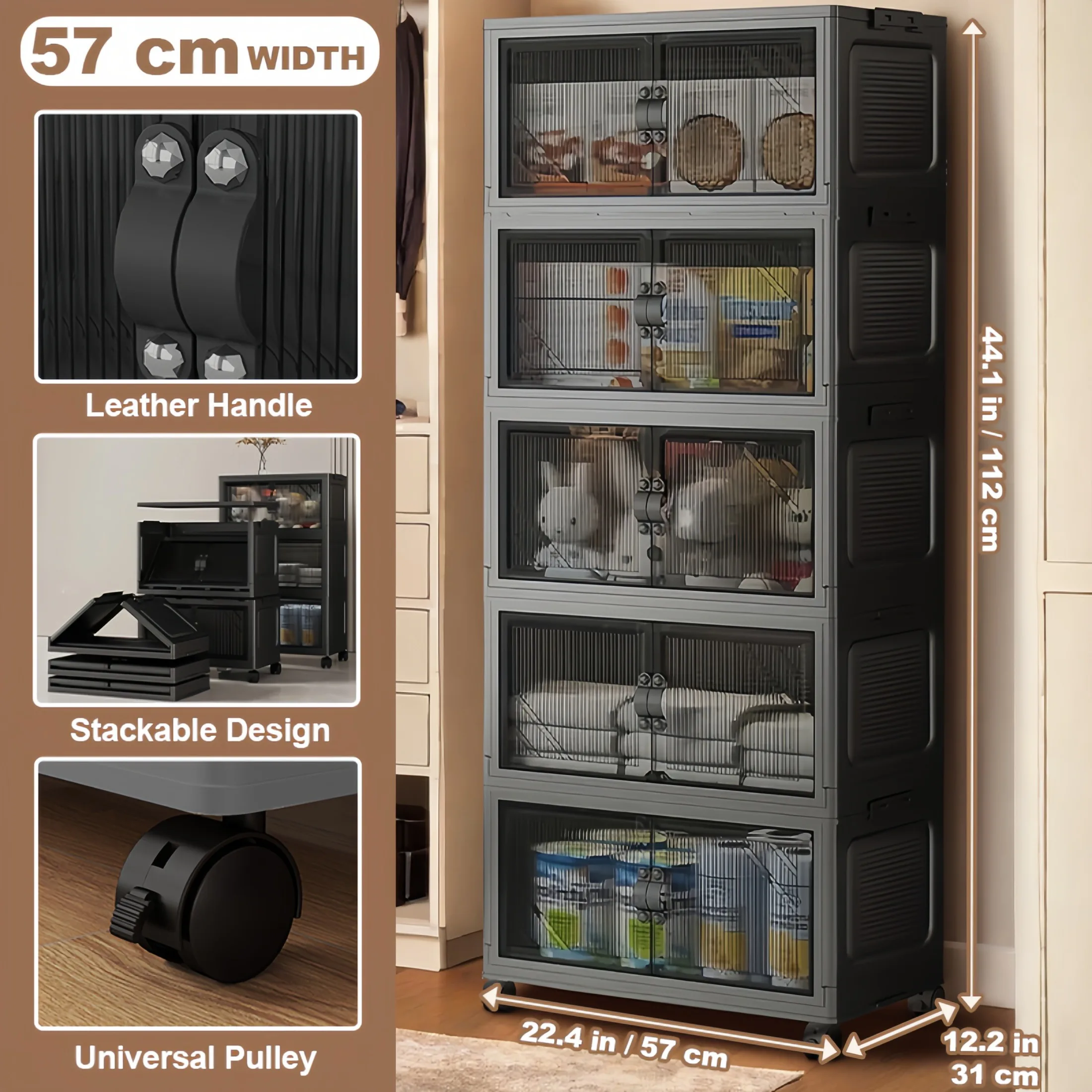 3/4/5 Layers Multifunction Folding Storage Cabinet Closet Organizer With Wheel Stackable Large Capacity Double Door Storage Box
3/4/5 Layers Multifunction Folding Storage Cabinet Closet Organizer With Wheel Stackable Large Capacity Double Door Storage Box