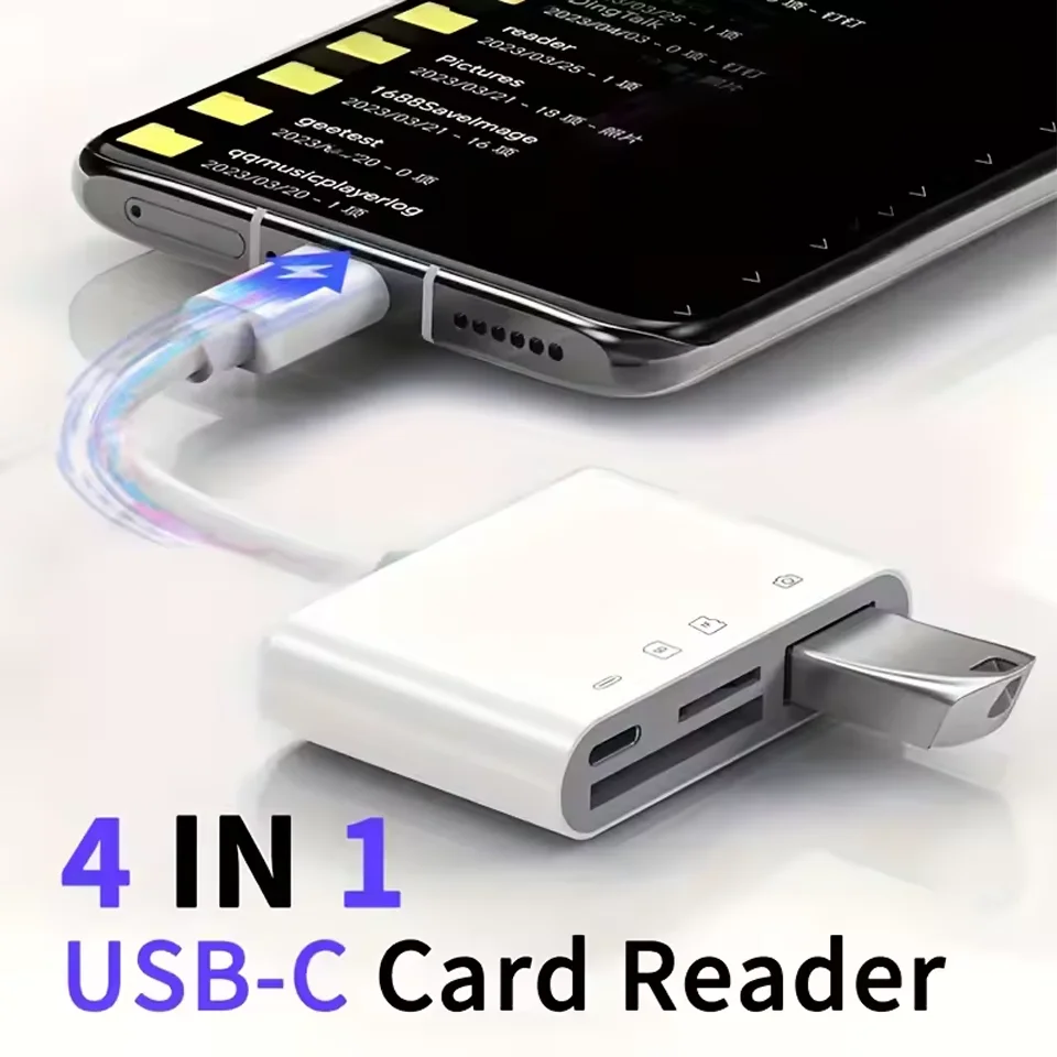 4-in-1 TypeC To SD & TF Card USB Camera AdapterFor iPhone iPad Card Reader USB Dongle for USB Flash Plug Play
4-in-1 TypeC To SD & TF Card USB Camera AdapterFor iPhone iPad Card Reader USB Dongle for USB Flash Plug Play