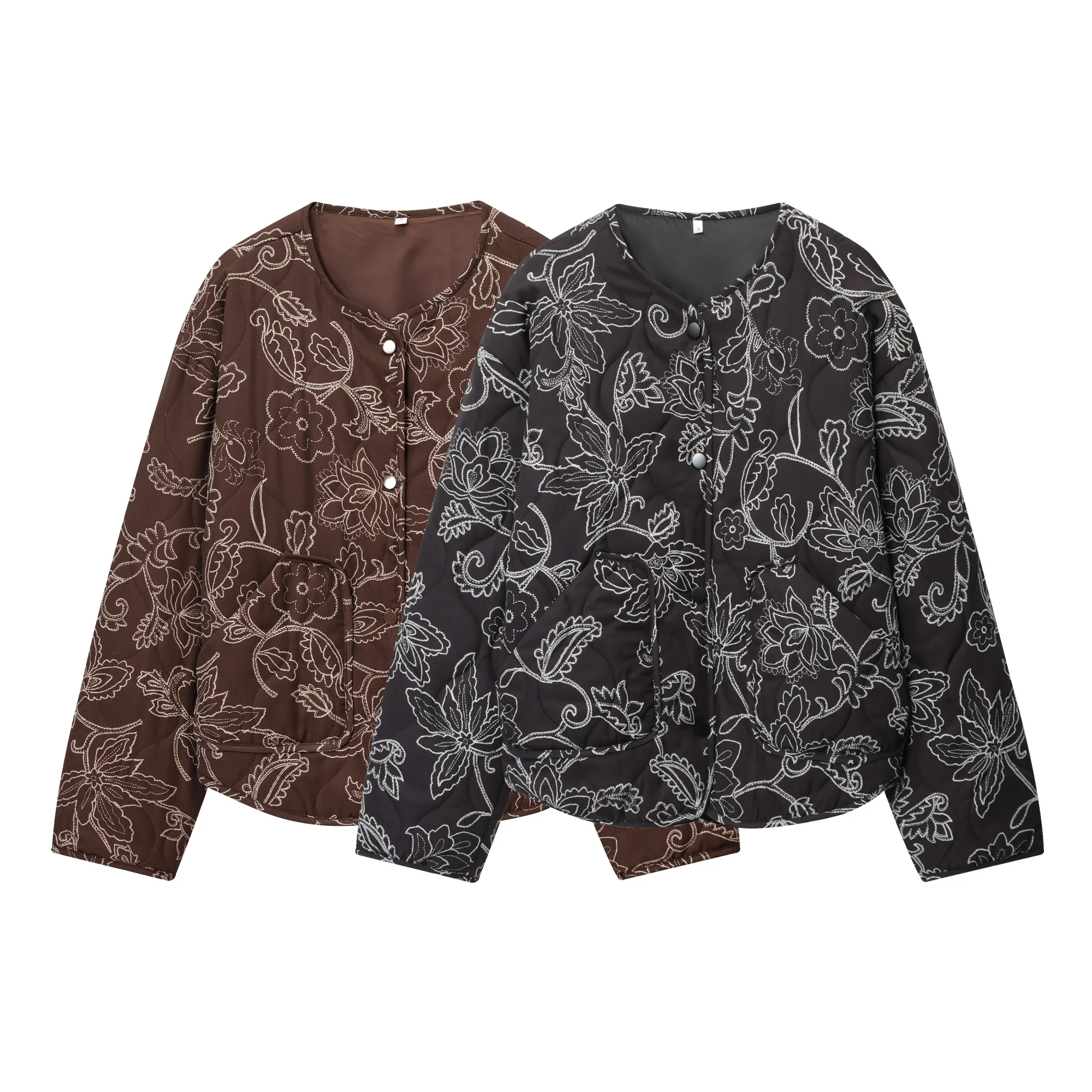 Women's Short Jacket Coat O-Neck Long Sleeve Quilted Printed Autumn Winter New Casual Vintage Style Buttons Outerwear Coat
Women's Short Jacket Coat O-Neck Long Sleeve Quilted Printed Autumn Winter New Casual Vintage Style Buttons Outerwear Coat