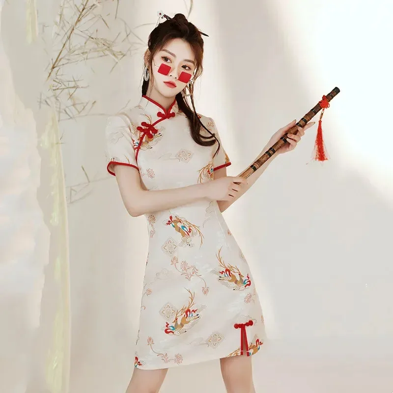 Summer women dress cheongsam thin fashion vintage vestidos ethnic style Chinese modern style qipao women clothing mini dresses l
Summer women dress cheongsam thin fashion vintage vestidos ethnic style Chinese modern style qipao women clothing mini dresses l
