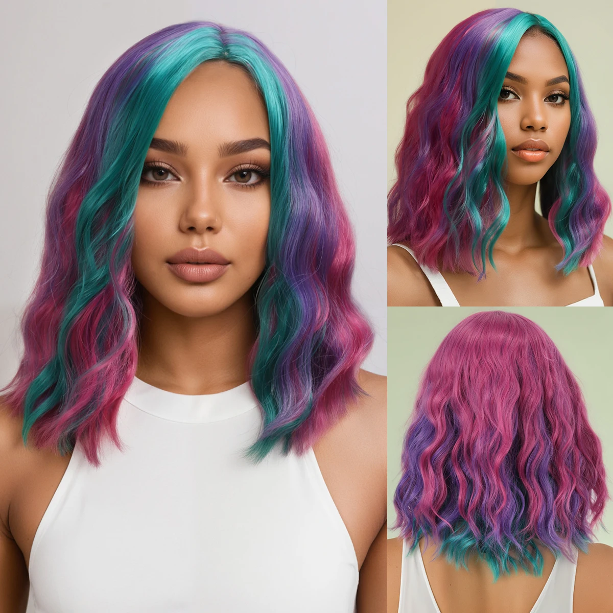 European and American fashionable women tend to have instant noodles rolls and colorful short hair Synthetic fiber wig
European and American fashionable women tend to have instant noodles rolls and colorful short hair Synthetic fiber wig