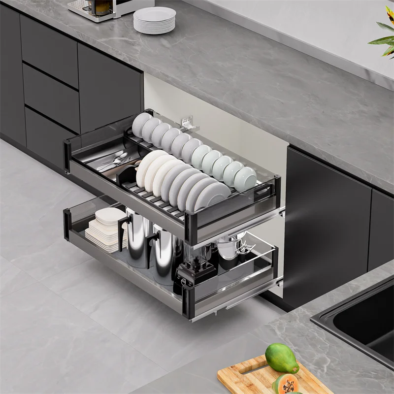Modern Stainless Steel Kitchen Cabinet Storage Racks Drawer Organizer Dish Rack Sliding Pull Basket Food Container For Use Home
Modern Stainless Steel Kitchen Cabinet Storage Racks Drawer Organizer Dish Rack Sliding Pull Basket Food Container For Use Home