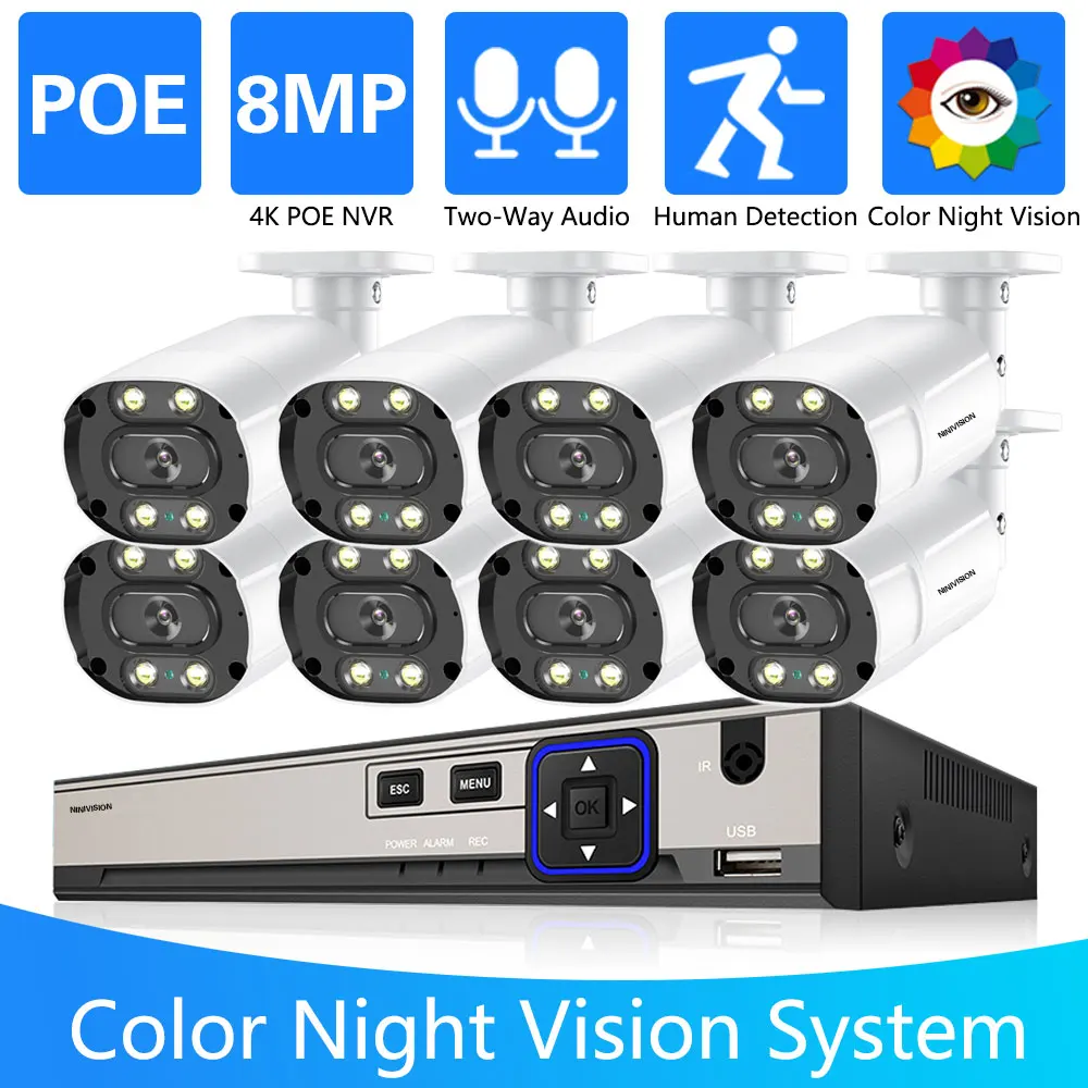 4K 8MP POE Security Camera System 8CH P2P Video Surveillance Kit Audio Recording Ai Face Detection NVR Color Night Vision XMEYE
4K 8MP POE Security Camera System 8CH P2P Video Surveillance Kit Audio Recording Ai Face Detection NVR Color Night Vision XMEYE