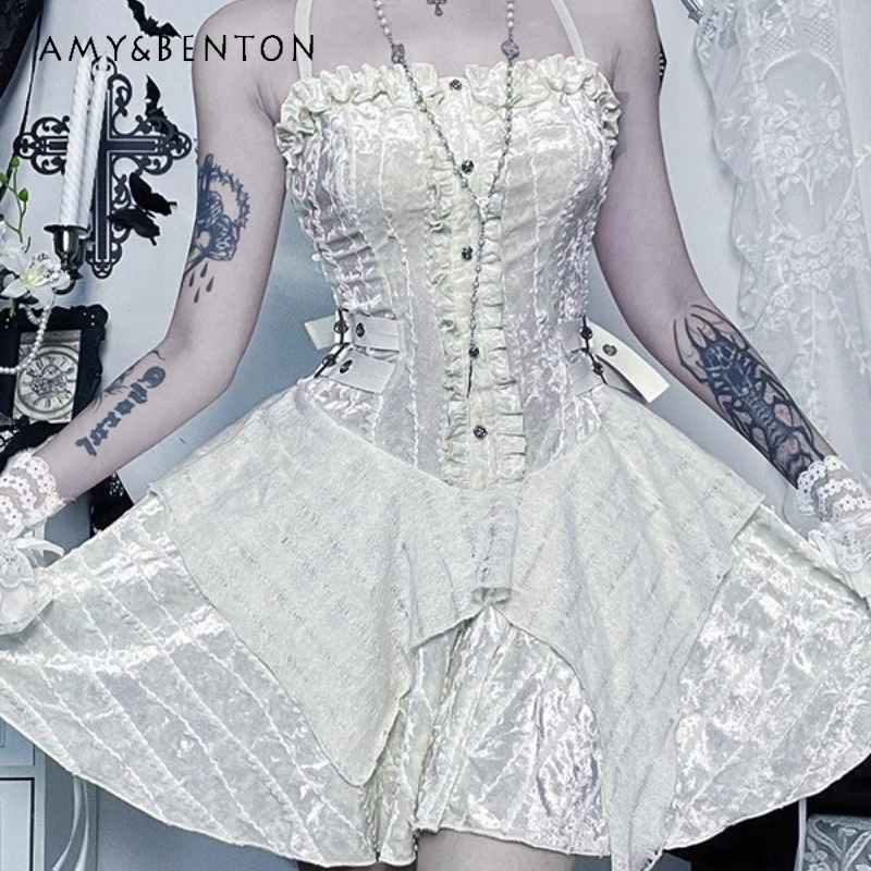 Halloween Subculture Hot Girl Women's Clothing Punk Design Autumn Sweet Cool Sexy Lady French Court Style Sling Dresses Ladies
Halloween Subculture Hot Girl Women's Clothing Punk Design Autumn Sweet Cool Sexy Lady French Court Style Sling Dresses Ladies