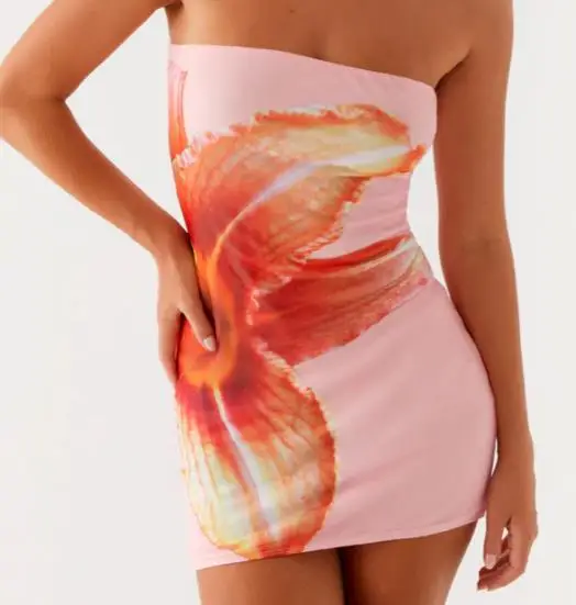 Women Flower Tube Top Dress Slim Off Shoulder Sleeveless Backless Mini Bodycon Dress for Party Club
Women Flower Tube Top Dress Slim Off Shoulder Sleeveless Backless Mini Bodycon Dress for Party Club