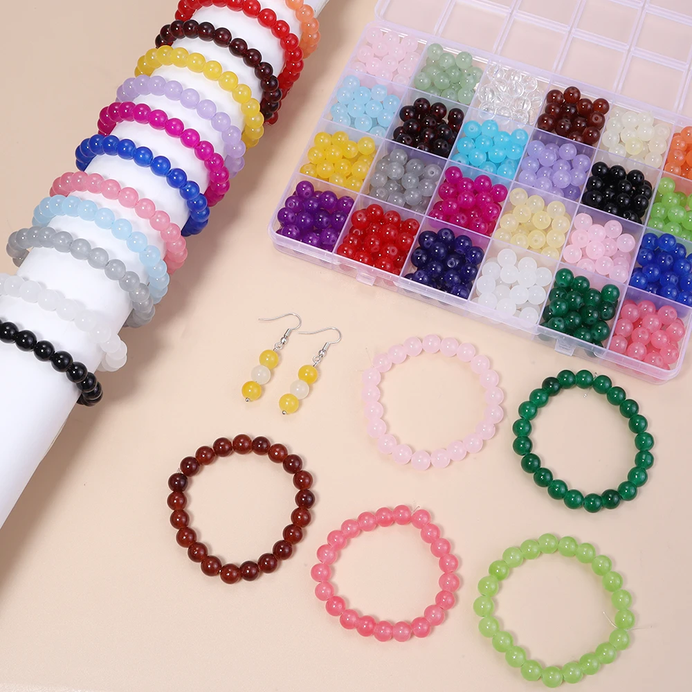 24color/1box 6/8mm Glass Round Beads DIY Bracelet Necklace Jewelry Accessories (Random Color) Making Supplies Decorative Beads
24color/1box 6/8mm Glass Round Beads DIY Bracelet Necklace Jewelry Accessories (Random Color) Making Supplies Decorative Beads