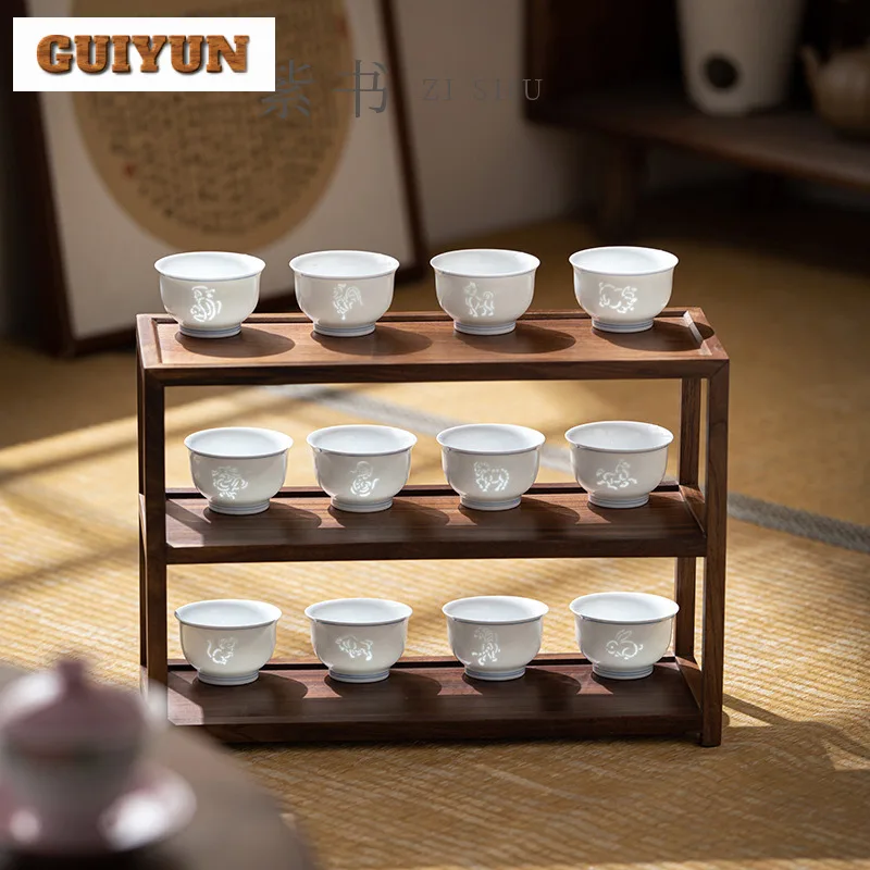 105ml Mutton Fat Jade Zodiac Teacup Zen Tea Bowl Mug Tea-tasting Fragrance Cup Chazhan Master Cups Teaware Supplies Ornaments
105ml Mutton Fat Jade Zodiac Teacup Zen Tea Bowl Mug Tea-tasting Fragrance Cup Chazhan Master Cups Teaware Supplies Ornaments