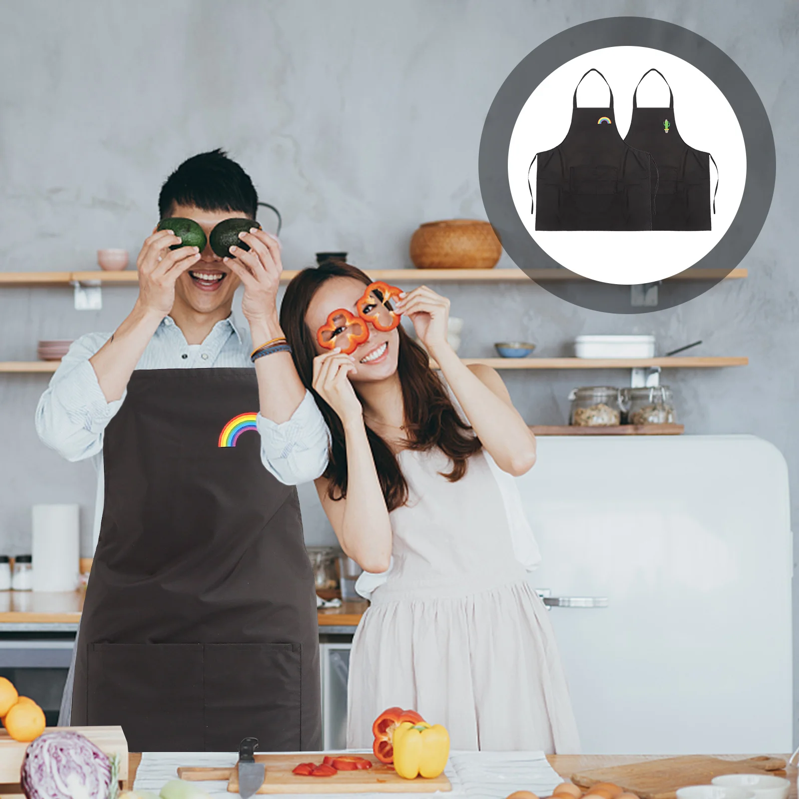 2Pcs Cartoon Kitchen Aprons Oil-Proof Wear-Resistant Practical Cooking Aprons with Pockets for Home Restaurant Hotel Use
2Pcs Cartoon Kitchen Aprons Oil-Proof Wear-Resistant Practical Cooking Aprons with Pockets for Home Restaurant Hotel Use