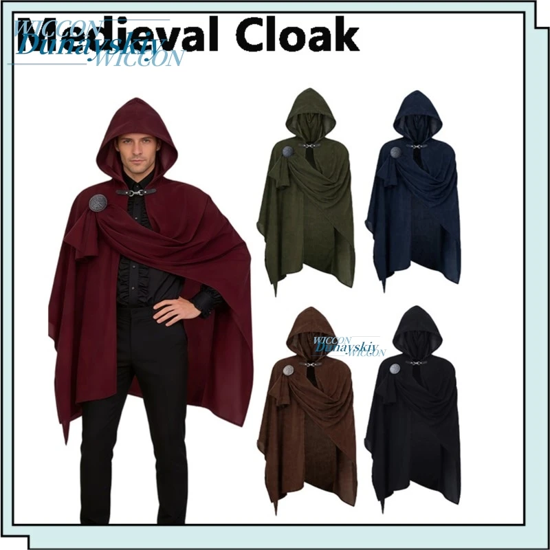 Medieval Corduroy Cloak with Denim Brooch Gothic Renaissance Cos Cape for Halloween Vintage Style Cape for Party
Medieval Corduroy Cloak with Denim Brooch Gothic Renaissance Cos Cape for Halloween Vintage Style Cape for Party