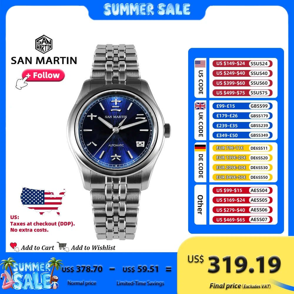 San Martin New 39mm Men Watch Miyota 90S5 Chinese Original Design JianZhan Gada Mechanical Watches Waterproof Luminous SN0144
San Martin New 39mm Men Watch Miyota 90S5 Chinese Original Design JianZhan Gada Mechanical Watches Waterproof Luminous SN0144