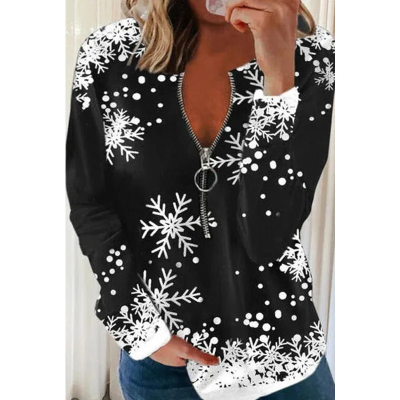 305176New Christmas Hot Selling Snowflake PrintVVintage Collar Versatile Pullover Sweatshirt for Women
305176New Christmas Hot Selling Snowflake PrintVVintage Collar Versatile Pullover Sweatshirt for Women