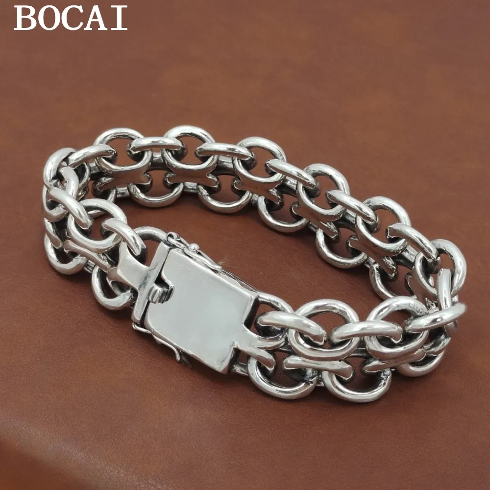 BOCAI Новый серебряный мужской браслет S925, индивидуальный модный властный креативный браслет для верховой езды полотняного плетения
BOCAI Новый серебряный мужской браслет S925, индивидуальный модный властный креативный браслет для верховой езды полотняного плетения