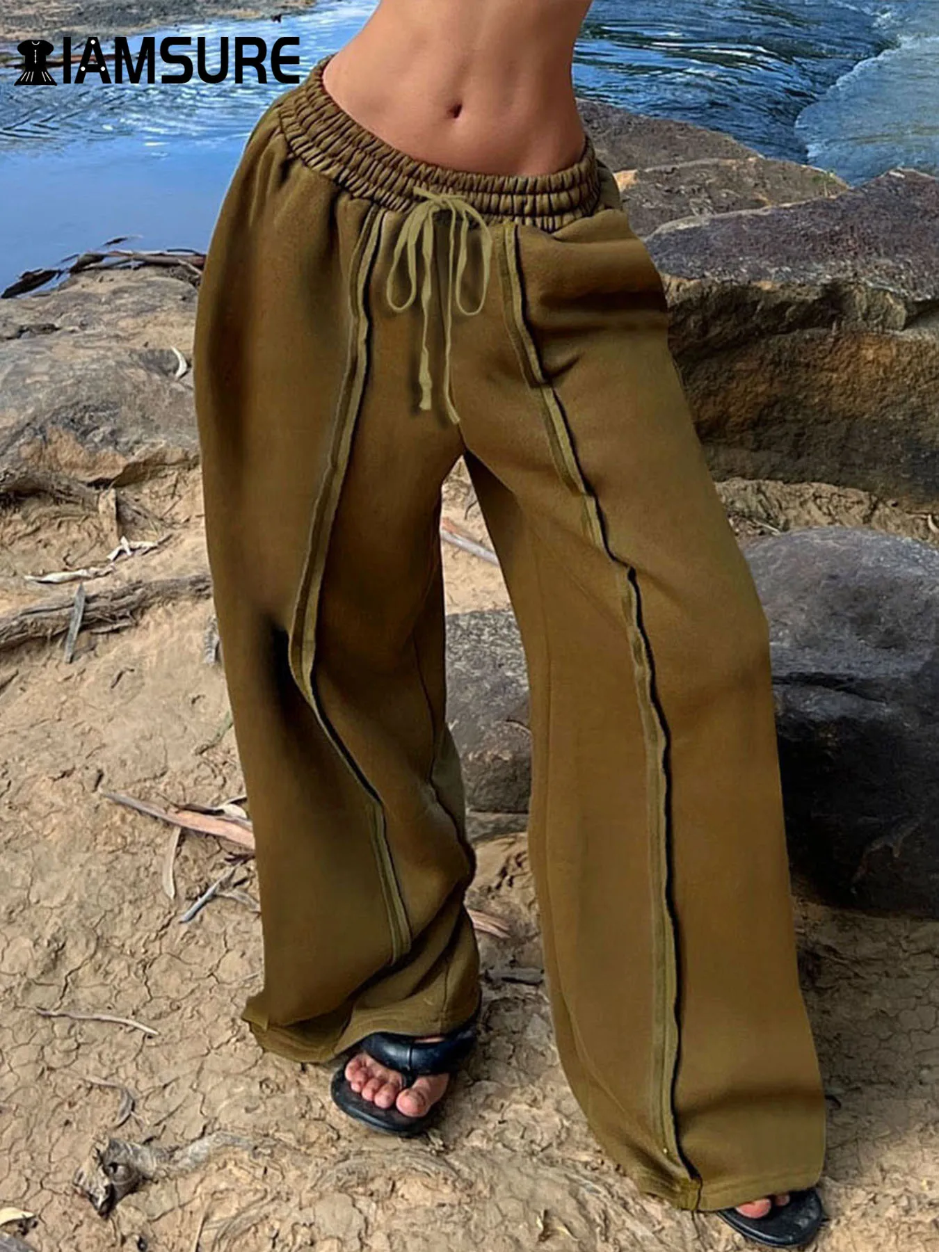 IAMSURE Sporty Activewear Casual Patchwork Trackpants Loose Solid Mid-Waisted Wide Leg Pants Women 2025 Sping Summer Streetwear
IAMSURE Sporty Activewear Casual Patchwork Trackpants Loose Solid Mid-Waisted Wide Leg Pants Women 2025 Sping Summer Streetwear