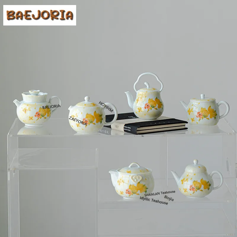 Hand-painted Fat Head Fish Teapot Aesthetic Tea Infuser Pot Tea Brewing Kettle With Filter Green Tea Tableware Supplies Craft
Hand-painted Fat Head Fish Teapot Aesthetic Tea Infuser Pot Tea Brewing Kettle With Filter Green Tea Tableware Supplies Craft