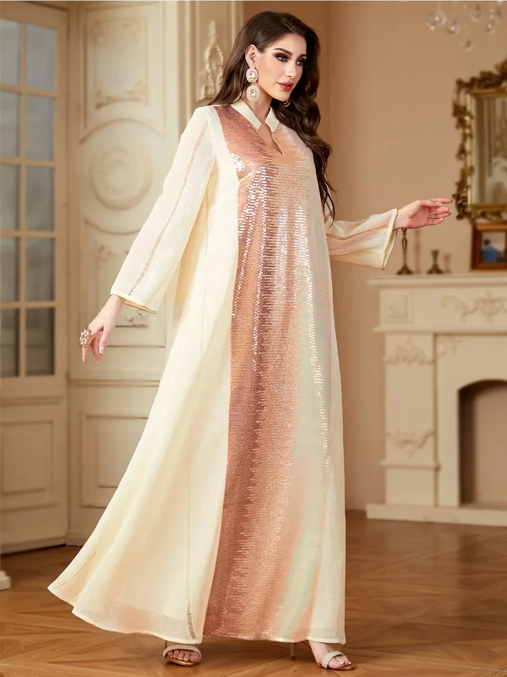 Eid Muslim Abaya for Women Party Dresses Jalabiya Sequins Maxi Robe Ramadan Morocco Dubai Abayas Kaftan Islam Arab Vestidos
Eid Muslim Abaya for Women Party Dresses Jalabiya Sequins Maxi Robe Ramadan Morocco Dubai Abayas Kaftan Islam Arab Vestidos