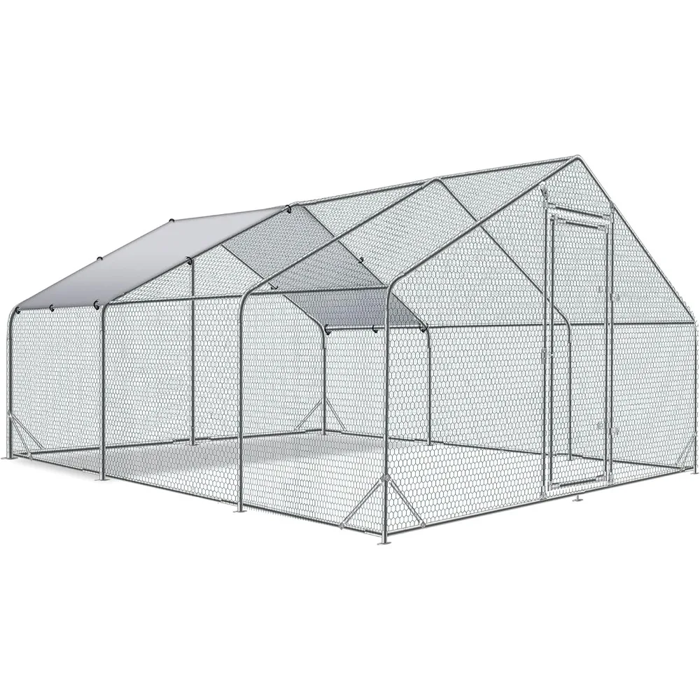 10’ W X 19.5’ L X 6.5’ H Metal Chicken Coop Chicken Chicken Pen with Water-Resident and Anti-UV Cover Hen House
10’ W X 19.5’ L X 6.5’ H Metal Chicken Coop Chicken Chicken Pen with Water-Resident and Anti-UV Cover Hen House