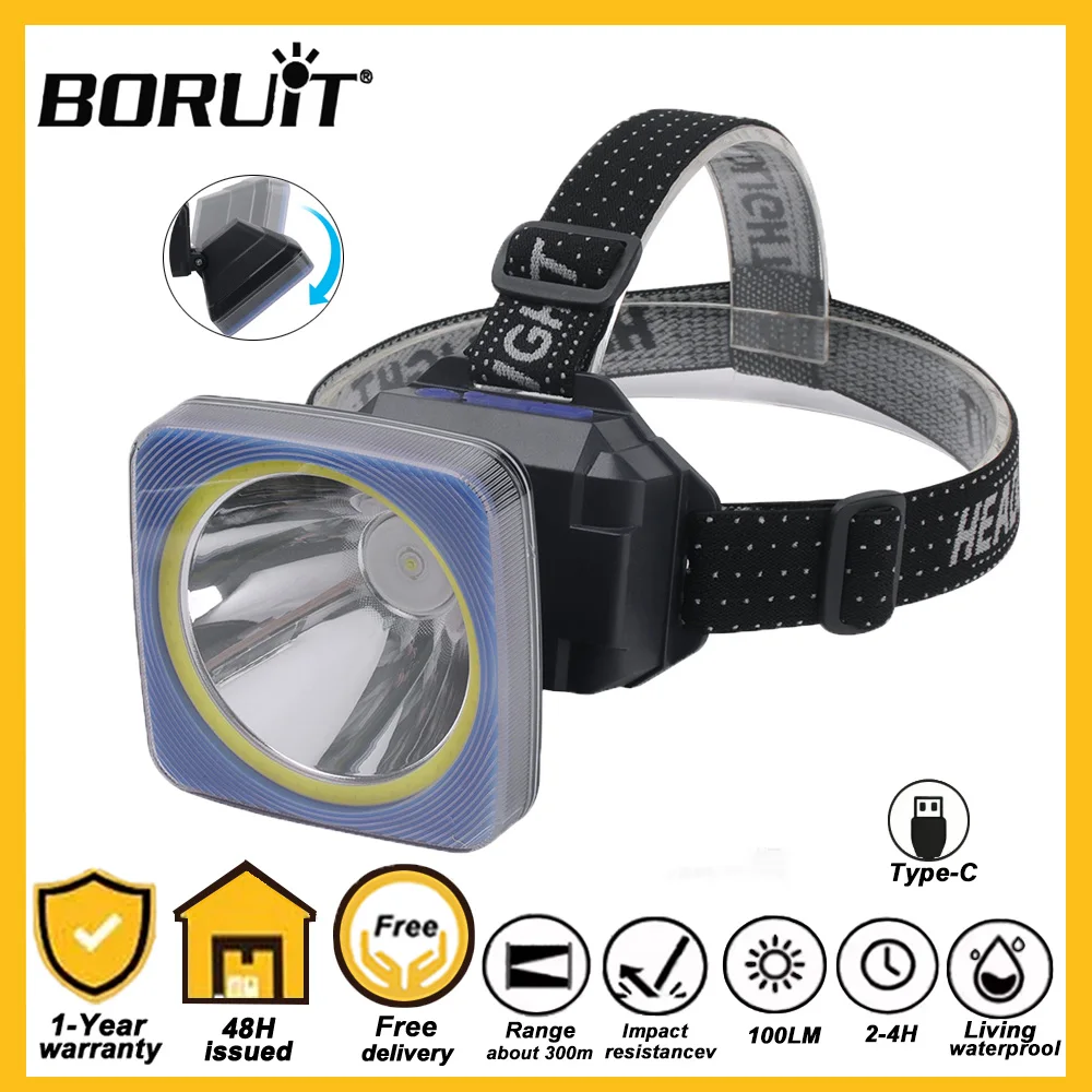 BORUiT Супер яркий светодиодный налобный фонарь COB USB-C Перезаряжаемые мощные фары Фонарик высокой яркости 5 режимов освещения для улицы
BORUiT Супер яркий светодиодный налобный фонарь COB USB-C Перезаряжаемые мощные фары Фонарик высокой яркости 5 режимов освещения для улицы