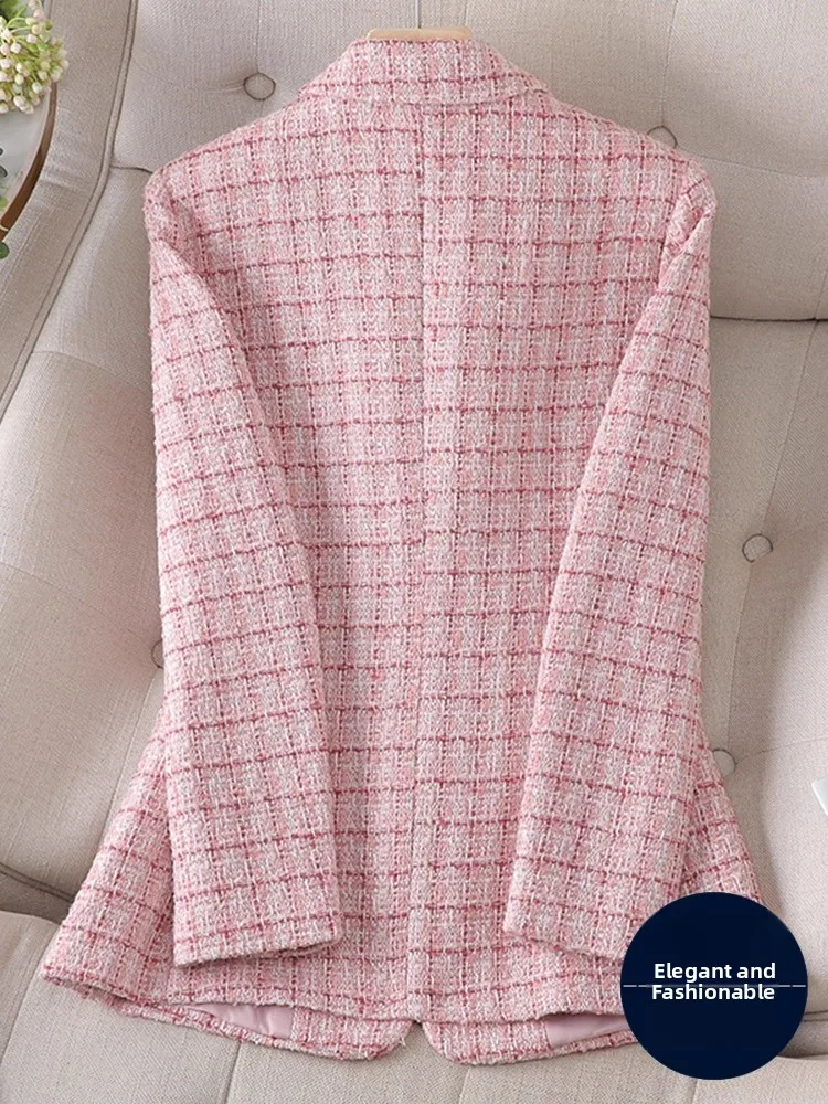 Pink Tweed Suit Jacket Women's Autumn Winter New Style High Fashion Streetwear Loose Fit with Pockets Thickened Polyester
Pink Tweed Suit Jacket Women's Autumn Winter New Style High Fashion Streetwear Loose Fit with Pockets Thickened Polyester