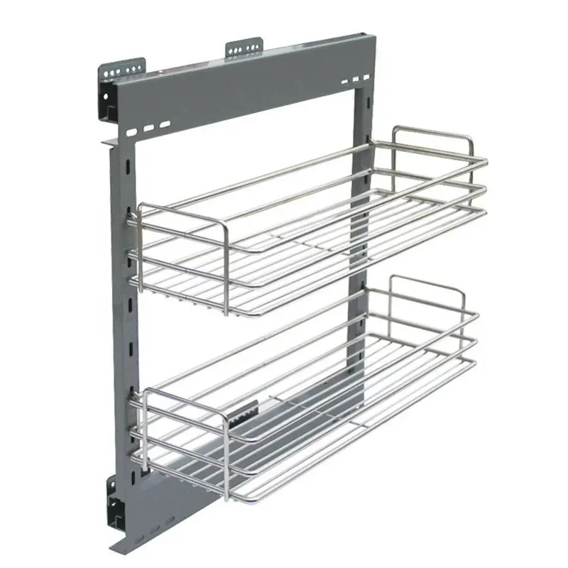 Narrow cabinet side pull basket Kitchen side pull basket Cabinet crevice storage rack
Narrow cabinet side pull basket Kitchen side pull basket Cabinet crevice storage rack