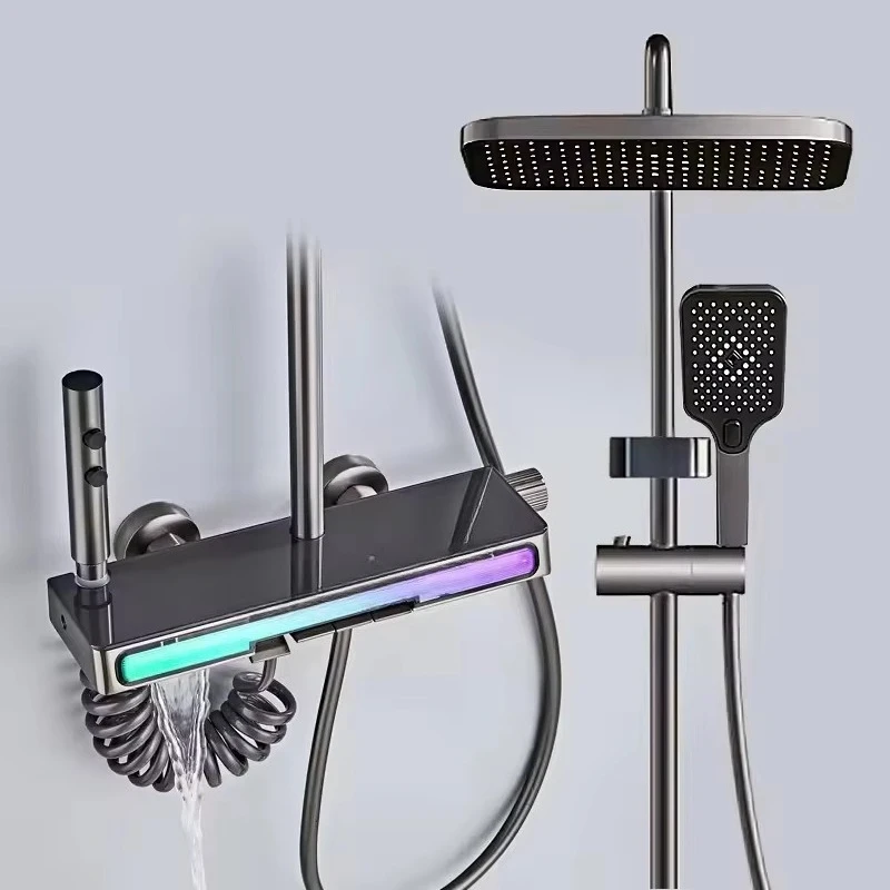 Light Emitting Diode Digital Display Thermostatic Shower Ensuite Bathroom Rainwater Jet Ceramic
Light Emitting Diode Digital Display Thermostatic Shower Ensuite Bathroom Rainwater Jet Ceramic