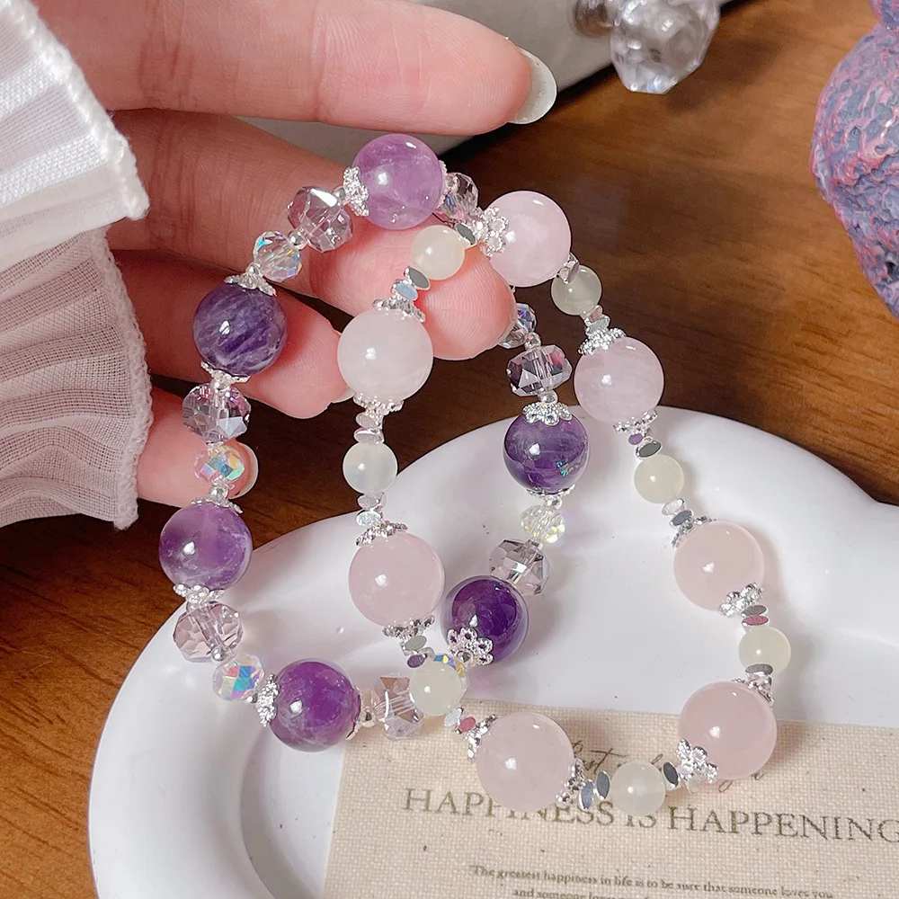 Minimalist Single Circle Rose Quartz Bracelet For Women, Broken Silver Zircon Beaded Bracelet, Personalized High-End Feel, Best
Minimalist Single Circle Rose Quartz Bracelet For Women, Broken Silver Zircon Beaded Bracelet, Personalized High-End Feel, Best