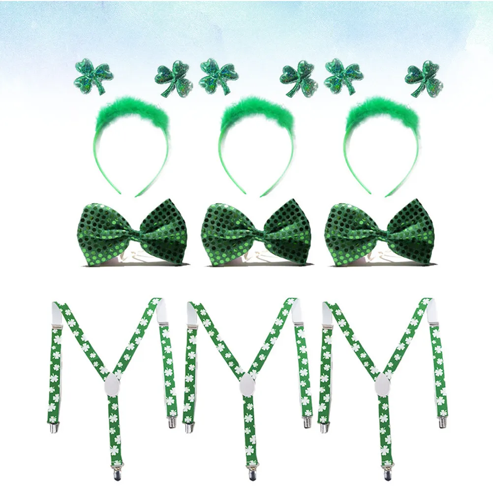 9Pcs St Patrick's Day Festival Decoration Set Fashion Suspenders Headdress Tie Party Accessories for Birthday Daily Wear
9Pcs St Patrick's Day Festival Decoration Set Fashion Suspenders Headdress Tie Party Accessories for Birthday Daily Wear
