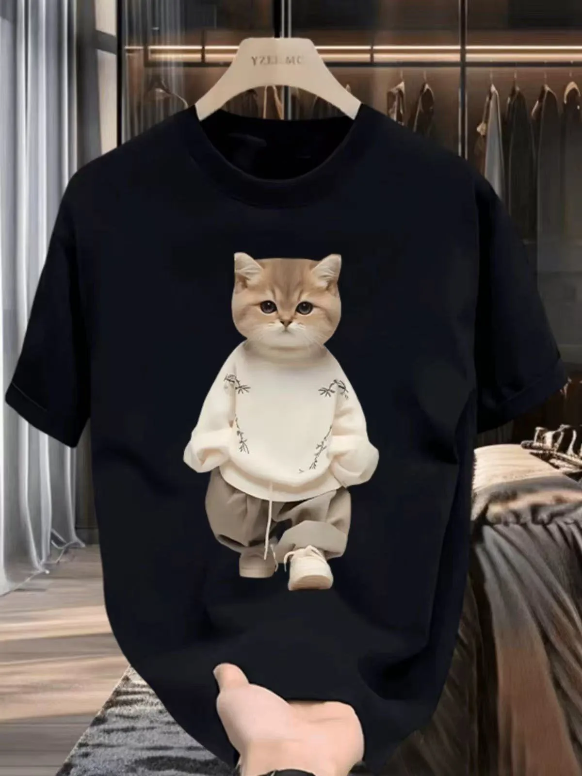Motorcycle Funny Cat Meme T-Shirt Men's Women's Vintage T-Shirt Casual Cotton Short Sleeve T-Shirt Streetwear
Motorcycle Funny Cat Meme T-Shirt Men's Women's Vintage T-Shirt Casual Cotton Short Sleeve T-Shirt Streetwear