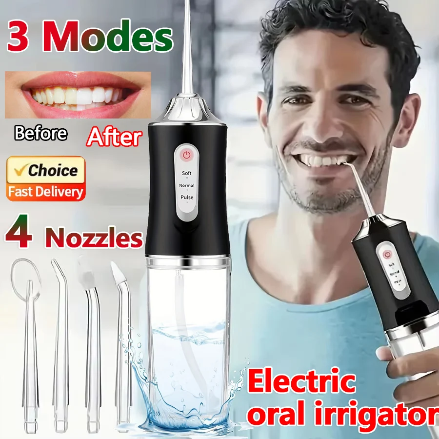 2026 New USB Charging Oral Irrigator Water Flosser 3 Modes 4 Nozzles Dental Sprayer for Teeth Cleaning Home Travel Portable
2026 New USB Charging Oral Irrigator Water Flosser 3 Modes 4 Nozzles Dental Sprayer for Teeth Cleaning Home Travel Portable