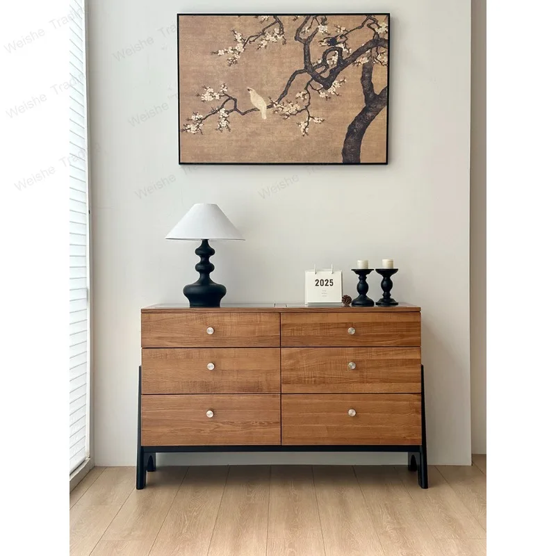 Medieval style drawer cabinet solid wood retro bedside bedroom storage living room storage cabinet against the wall
Medieval style drawer cabinet solid wood retro bedside bedroom storage living room storage cabinet against the wall