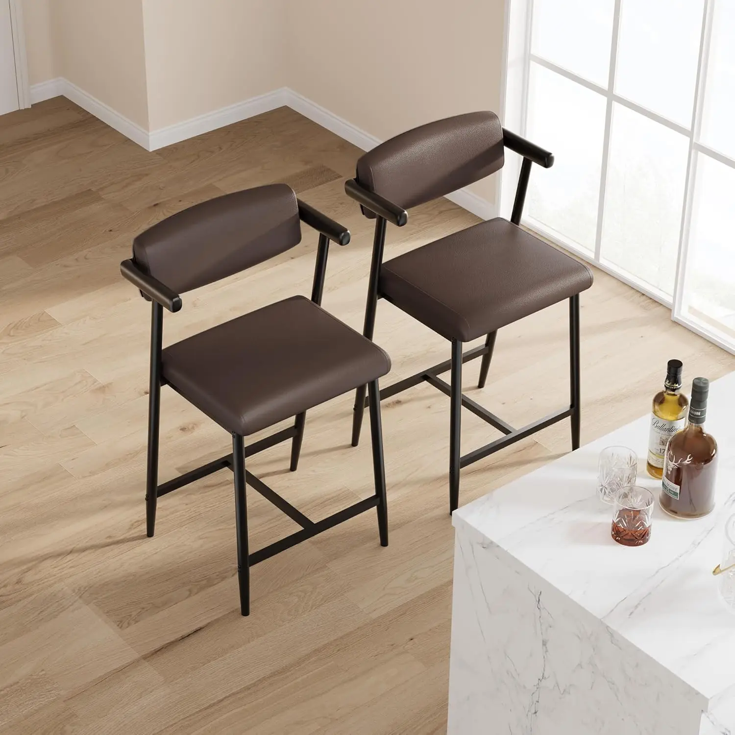 new 2Pcs Counter Height Bar Stools Comfortable Fully Upholstered Faux Leather Seat Stylish Seating for Kitchen Island, Dining Ro
new 2Pcs Counter Height Bar Stools Comfortable Fully Upholstered Faux Leather Seat Stylish Seating for Kitchen Island, Dining Ro