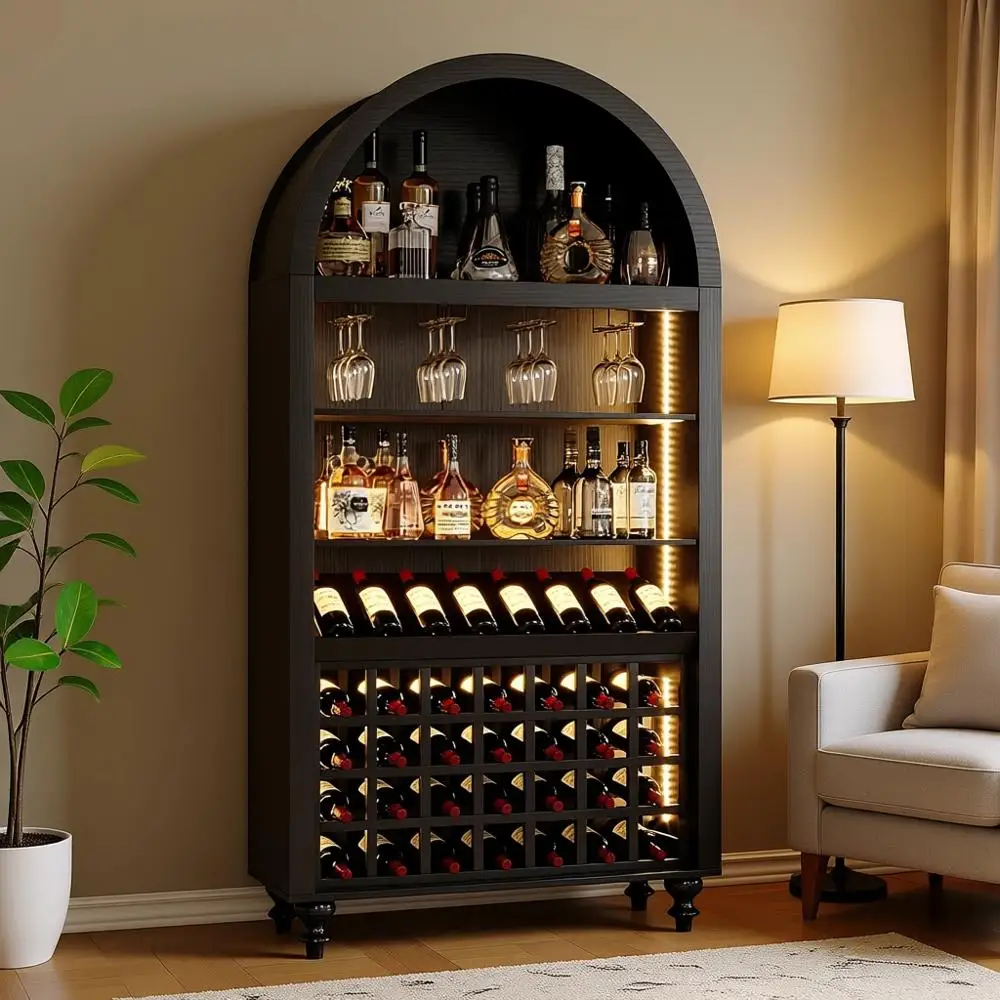 Винный шкаф-бар 71 Arched с полками, держателем для бокалов, LED-подсветкой и портами для зарядки - черный
Винный шкаф-бар 71 Arched с полками, держателем для бокалов, LED-подсветкой и портами для зарядки - черный