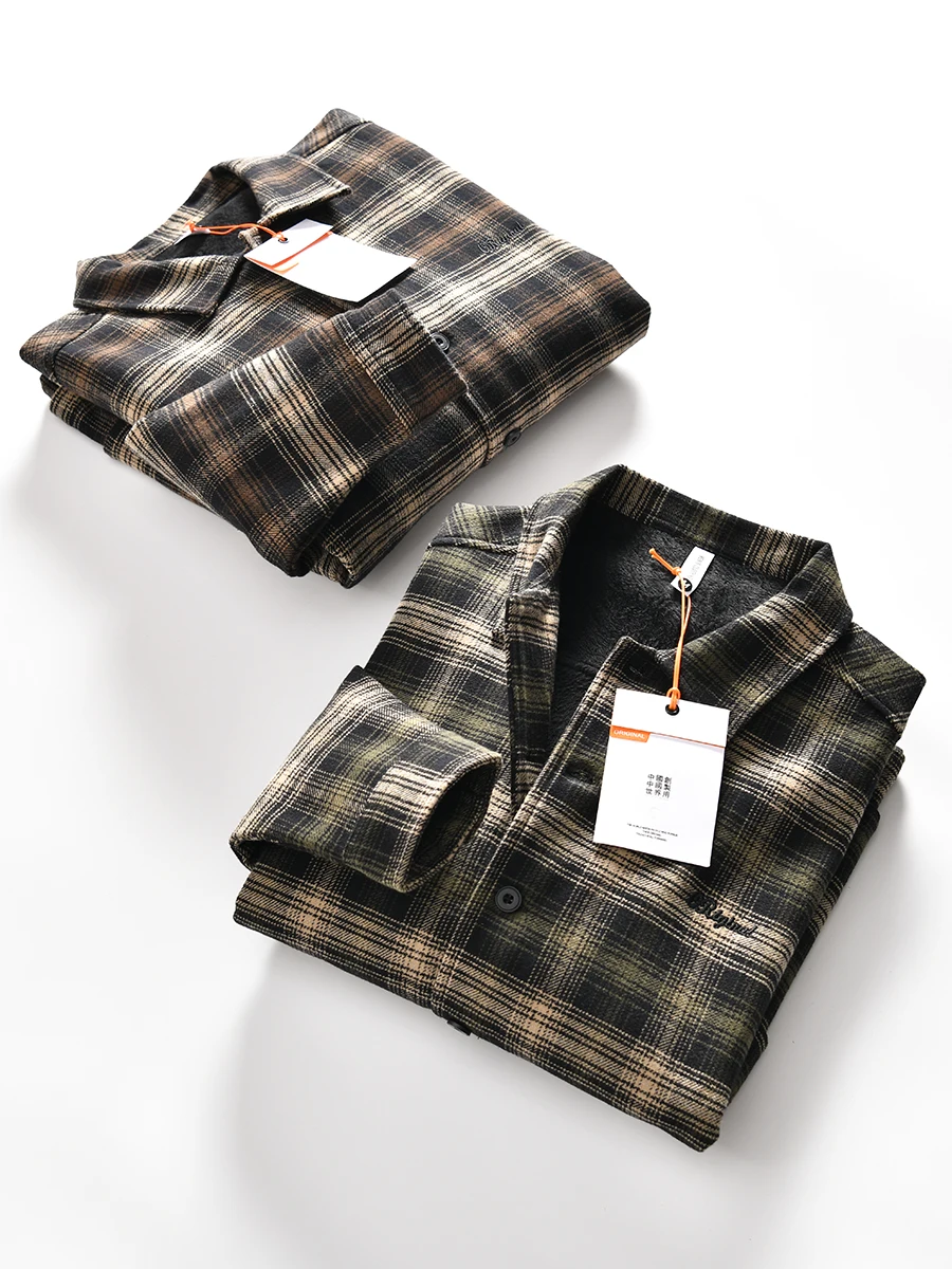 American Style Vintage Plaid Long Sleeve Shirt Coat for Men Thickened Fleece Loose Fit Warm Youth Fashion Winter Outerwear
American Style Vintage Plaid Long Sleeve Shirt Coat for Men Thickened Fleece Loose Fit Warm Youth Fashion Winter Outerwear