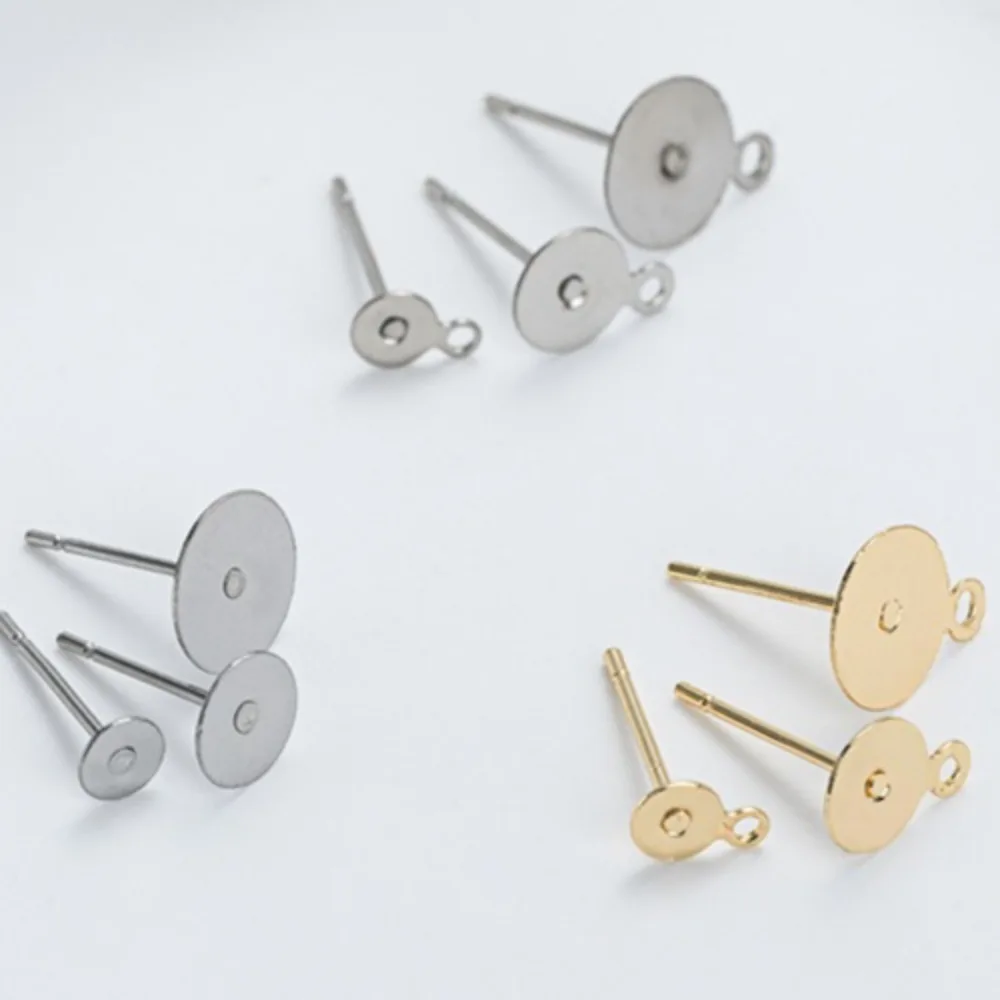 Titanium Steel Pinto Earrings Disc Flat Needle with Sling Ring Earrings DIY Handmade Glue Pearl Ear Jewelry Accessories
Titanium Steel Pinto Earrings Disc Flat Needle with Sling Ring Earrings DIY Handmade Glue Pearl Ear Jewelry Accessories