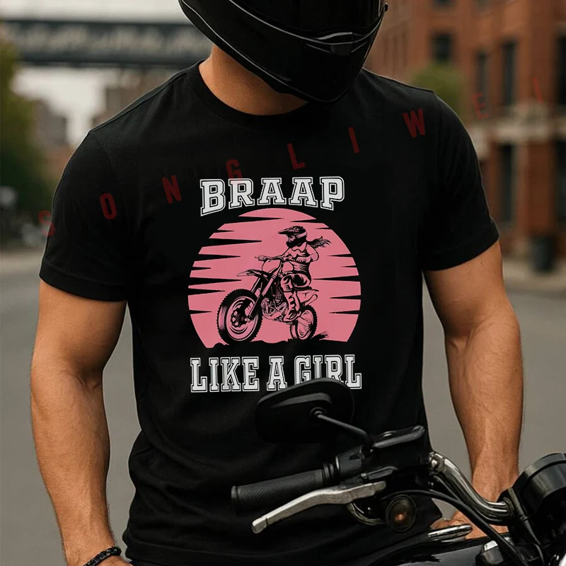 Braap Motorcycle Girl Motocross Men's T-shirt Summer Cotton Short Sleeved Casual TShirt O-Neck Unisex Tops
Braap Motorcycle Girl Motocross Men's T-shirt Summer Cotton Short Sleeved Casual TShirt O-Neck Unisex Tops