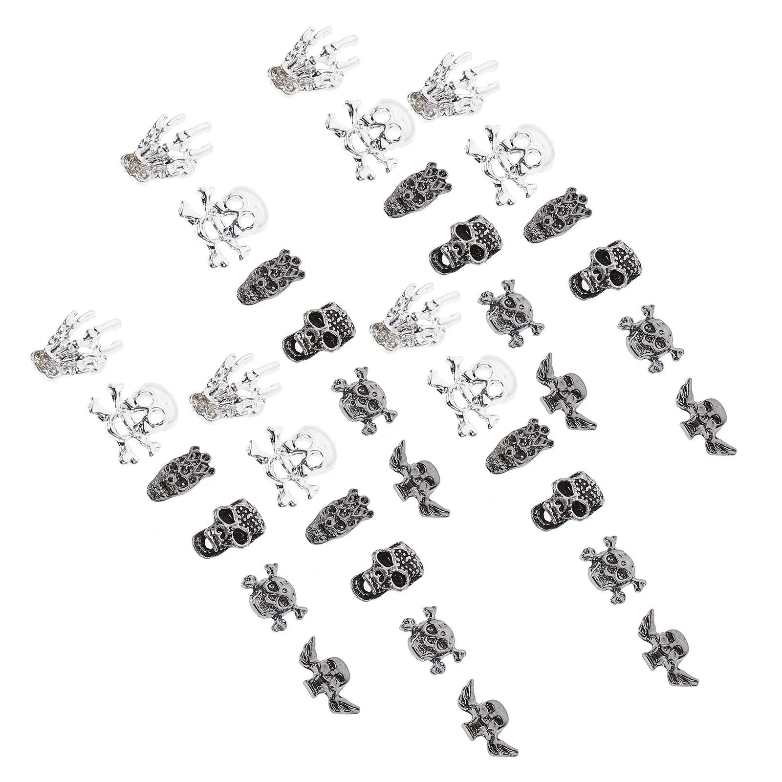 60pcs Metal Skull Nail Charms Zinc Alloy DIY Accessories for Halloween Nail Art Decoration Charm Tip
60pcs Metal Skull Nail Charms Zinc Alloy DIY Accessories for Halloween Nail Art Decoration Charm Tip