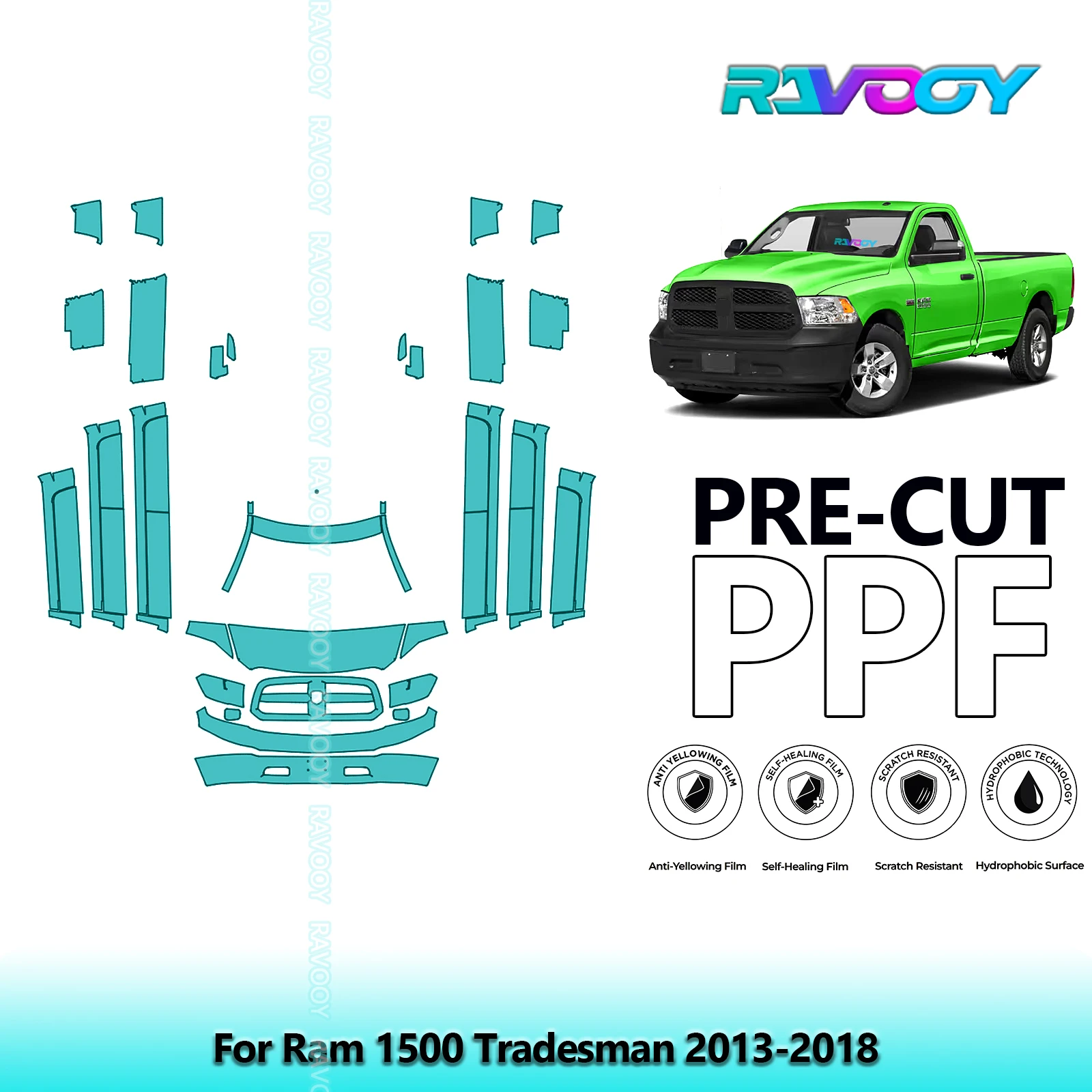 Front Kit+Rockers Clear Bra Precut PPF Paint Protection Film For Ram 1500 Tradesman 2013-2018
Front Kit+Rockers Clear Bra Precut PPF Paint Protection Film For Ram 1500 Tradesman 2013-2018